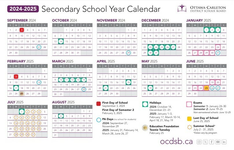 Download 2024-2025 School Calendar Secondary